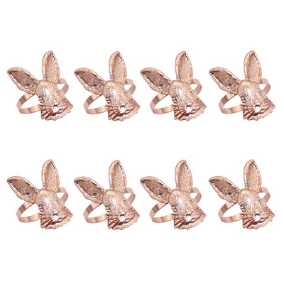 Dvianna 8Gb Lieldienu zaķa salvešu gredzenu turētājs Lieldienu Pateicības diena Halovīni Ziemassvētki Mājas Kāzu galda noformējums HWH22