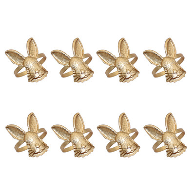 Dvianna 8Gb Lieldienu zaķa salvešu gredzenu turētājs Lieldienu Pateicības diena Halovīni Ziemassvētki Mājas Kāzu galda noformējums HWH22