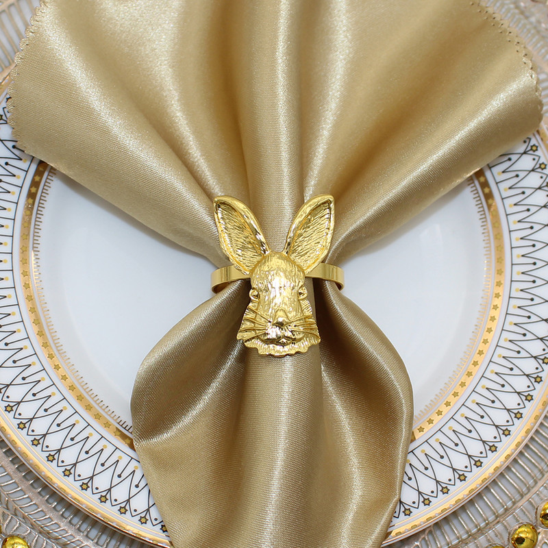 Dvianna 8Gb Lieldienu zaķa salvešu gredzenu turētājs Lieldienu Pateicības diena Halovīni Ziemassvētki Mājas Kāzu galda noformējums HWH22