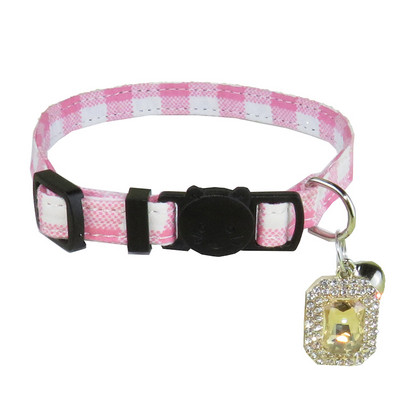 Kaķa kaklasiksna ar regulējamu kucēnu apdruku kaklarota ar zvaniņu mazam sunim un kaķēnam āra pastaigām, mājdzīvnieku apkakles piederumi pret nozaudēšanu