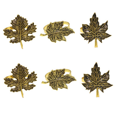 Dvianna 6Gb Ķirbju salvešu gredzeni Helovīna spoku svētki Rudens ķirbju kļavas lapu salvešu gredzenu turētājs HWH33