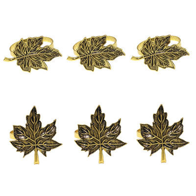 Dvianna 6Gb Ķirbju salvešu gredzeni Helovīna spoku svētki Rudens ķirbju kļavas lapu salvešu gredzenu turētājs HWH33