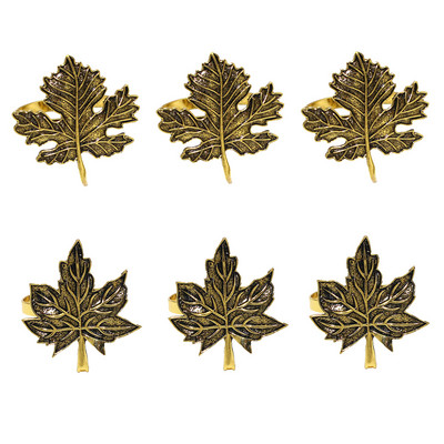 Dvianna 6Gb Ķirbju salvešu gredzeni Helovīna spoku svētki Rudens ķirbju kļavas lapu salvešu gredzenu turētājs HWH33