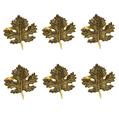 Dvianna 6Gb Ķirbju salvešu gredzeni Helovīna spoku svētki Rudens ķirbju kļavas lapu salvešu gredzenu turētājs HWH33