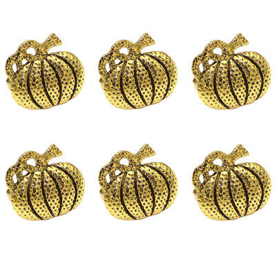 Dvianna 6Gb Ķirbju salvešu gredzeni Helovīna spoku svētki Rudens ķirbju kļavas lapu salvešu gredzenu turētājs HWH33