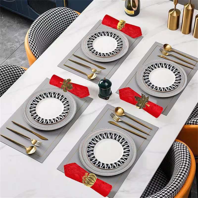 Dvianna 6Gb Ķirbju salvešu gredzeni Helovīna spoku svētki Rudens ķirbju kļavas lapu salvešu gredzenu turētājs HWH33