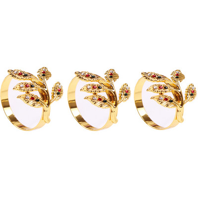 Creative Leaves salvešu gredzens Kāzu ballīšu dekorēšanas galds Ziemassvētku salvešu gredzeni Individuāls elegants galda zelta salvešu turētājs