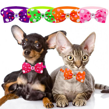 5 τμχ Κολάρο γάτας μόδας Άνετο σχέδιο πόρπης Κολάρο σκύλου με μοτίβο πουά μοτίβο κατοικίδιου σκύλου για γάτα με παπιγιόν λαιμό