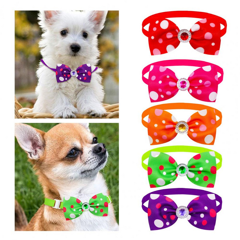 5gab. Modes kaķa kakla siksna, ērta sprādzes dizaina suņu kakla siksna Polka dot raksta mājdzīvnieku suns kaķis kaķa kakla siksna