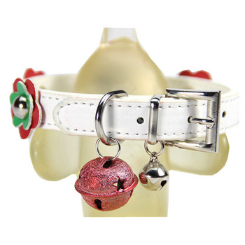 Pu Pet Collar Регулируем Коледен Хелоуин Pet Collar с двойни звънчета и сладки цветни декорации за аксесоари за котки и кучета