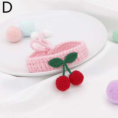 Modes suņu kaķu ķiršu kaklarotas kulons ar rokām darinātas kokvilnas trikotāžas apkakles jaukas mājdzīvnieku apkakles kucēnu kaķēnu kaklarotas rotaslietas