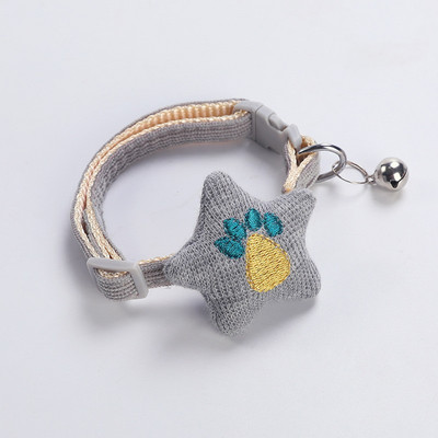 Multfilmas Pentagram mājdzīvnieku apkakles regulējama kucēna kaķēna kakla siksna ar zvana kaklarotu maza suņa kaķa dekorēšanai