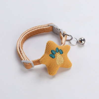 Multfilmas Pentagram mājdzīvnieku apkakles regulējama kucēna kaķēna kakla siksna ar zvana kaklarotu maza suņa kaķa dekorēšanai