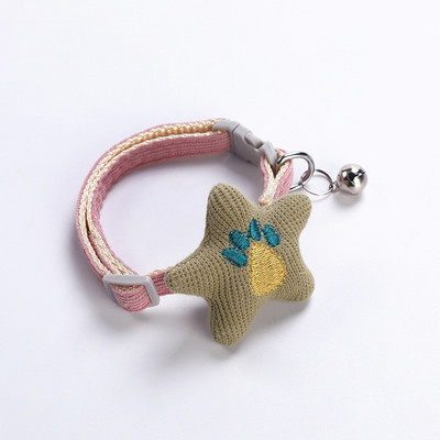 Multfilmas Pentagram mājdzīvnieku apkakles regulējama kucēna kaķēna kakla siksna ar zvana kaklarotu maza suņa kaķa dekorēšanai