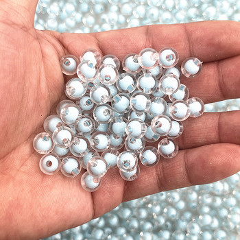 50 τμχ/παρτίδα 8mm Στρογγυλές διαφανείς ακρυλικές χάντρες Loose Spacer Beads for Jewelry Making DIY Handmade Clothing Accessories