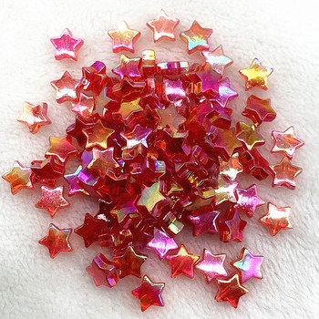 50 бр. 11 мм прозрачни цветни петолъчни звезди акрилни мъниста свободни дистанционни мъниста за изработка на бижута Направи си сам аксесоари за дрехи