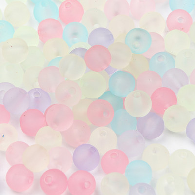 6/8/10/12 mm matētas krāsas akrila pērļu krelles apaļas, vaļīgas starplikas krelles rokdarbiem Rotaslietas Rokassprādzes Izgatavošana Amatniecība