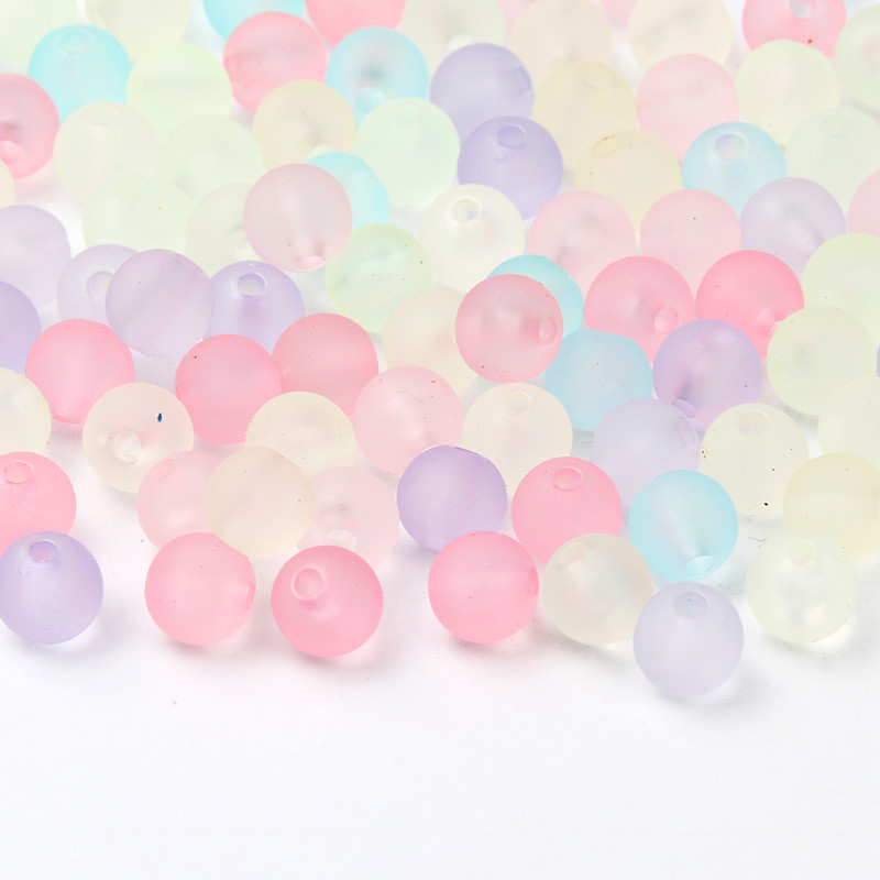 6/8/10/12 mm matētas krāsas akrila pērļu krelles apaļas, vaļīgas starplikas krelles rokdarbiem Rotaslietas Rokassprādzes Izgatavošana Amatniecība