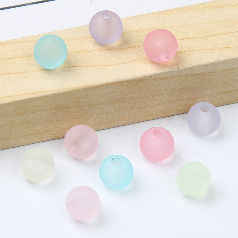 6/8/10/12 mm matētas krāsas akrila pērļu krelles apaļas, vaļīgas starplikas krelles rokdarbiem Rotaslietas Rokassprādzes Izgatavošana Amatniecība