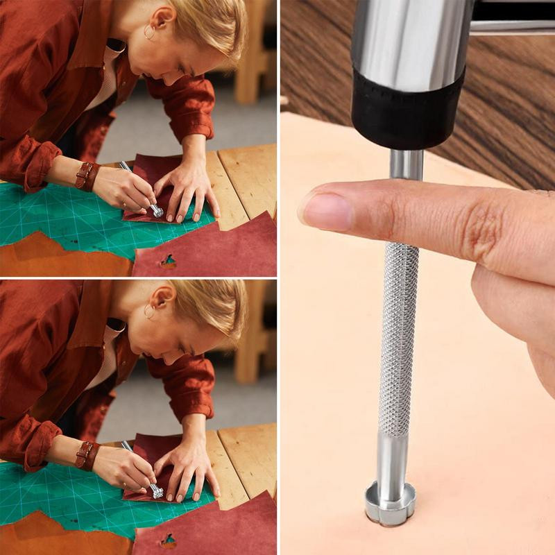 Nahast tembeldamistööriistad Nelja kroonlehega päevalille- või liblikakujuline meisterdamine nikerdamiseks nahast käsitöötööriistad algajatele ja professionaalidele