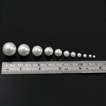 2-18mm Στρογγυλό Σχήμα Λευκές χάντρες ABS Imitation Pearl Bead Χειροποίητα DIY Ρούχα Ράψιμο Χαλαρές Χάντρες