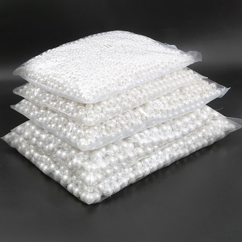 2-18mm Στρογγυλό Σχήμα Λευκές χάντρες ABS Imitation Pearl Bead Χειροποίητα DIY Ρούχα Ράψιμο Χαλαρές Χάντρες