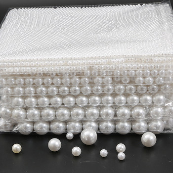 2-18mm Στρογγυλό Σχήμα Λευκές χάντρες ABS Imitation Pearl Bead Χειροποίητα DIY Ρούχα Ράψιμο Χαλαρές Χάντρες