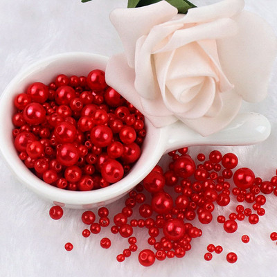 150–200 gab/iepakojumā jaukta izmēra pērļu imitācija 3–8 mm krāsainas pērles ar apaļu caurumu akrila imitācijas pērle, DIY rotaslietu izgatavošana