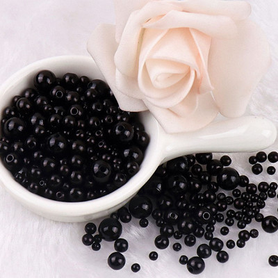 150–200 gab/iepakojumā jaukta izmēra pērļu imitācija 3–8 mm krāsainas pērles ar apaļu caurumu akrila imitācijas pērle, DIY rotaslietu izgatavošana