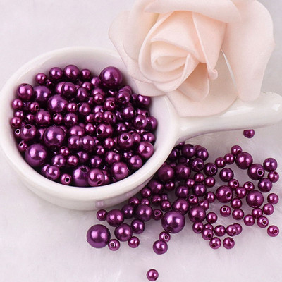 150–200 gab/iepakojumā jaukta izmēra pērļu imitācija 3–8 mm krāsainas pērles ar apaļu caurumu akrila imitācijas pērle, DIY rotaslietu izgatavošana