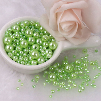 150–200 gab/iepakojumā jaukta izmēra pērļu imitācija 3–8 mm krāsainas pērles ar apaļu caurumu akrila imitācijas pērle, DIY rotaslietu izgatavošana