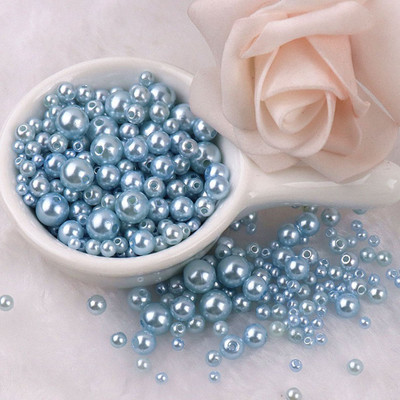 150–200 gab/iepakojumā jaukta izmēra pērļu imitācija 3–8 mm krāsainas pērles ar apaļu caurumu akrila imitācijas pērle, DIY rotaslietu izgatavošana