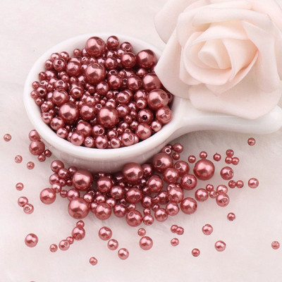 150–200 gab/iepakojumā jaukta izmēra pērļu imitācija 3–8 mm krāsainas pērles ar apaļu caurumu akrila imitācijas pērle, DIY rotaslietu izgatavošana