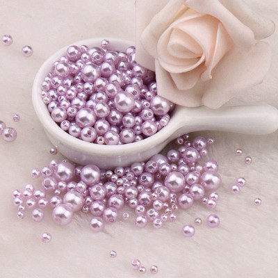 150–200 gab/iepakojumā jaukta izmēra pērļu imitācija 3–8 mm krāsainas pērles ar apaļu caurumu akrila imitācijas pērle, DIY rotaslietu izgatavošana