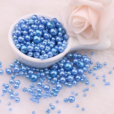 150–200 gab/iepakojumā jaukta izmēra pērļu imitācija 3–8 mm krāsainas pērles ar apaļu caurumu akrila imitācijas pērle, DIY rotaslietu izgatavošana