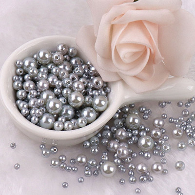 150–200 gab/iepakojumā jaukta izmēra pērļu imitācija 3–8 mm krāsainas pērles ar apaļu caurumu akrila imitācijas pērle, DIY rotaslietu izgatavošana
