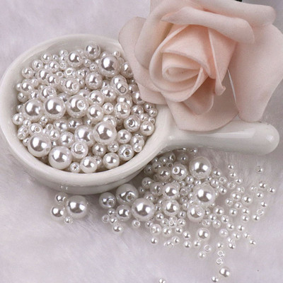 150–200 gab/iepakojumā jaukta izmēra pērļu imitācija 3–8 mm krāsainas pērles ar apaļu caurumu akrila imitācijas pērle, DIY rotaslietu izgatavošana
