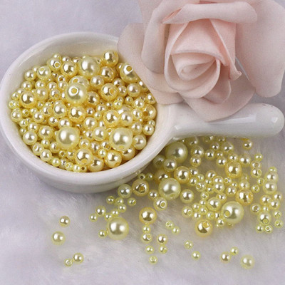150–200 gab/iepakojumā jaukta izmēra pērļu imitācija 3–8 mm krāsainas pērles ar apaļu caurumu akrila imitācijas pērle, DIY rotaslietu izgatavošana