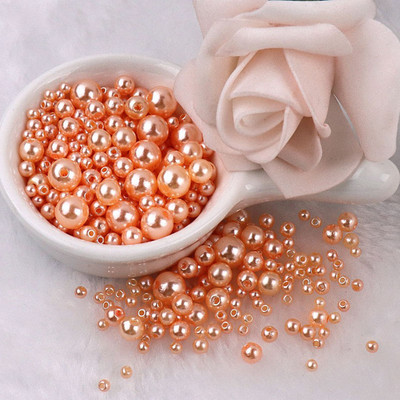 150–200 gab/iepakojumā jaukta izmēra pērļu imitācija 3–8 mm krāsainas pērles ar apaļu caurumu akrila imitācijas pērle, DIY rotaslietu izgatavošana