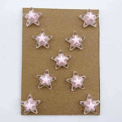 20gab 16mm caurspīdīga iekšējā krāsa akrila piecstaru zvaigžņu krelles, brīvas atstarpes krelles rotaslietas, lai izgatavotu DIY apģērbu piederumus