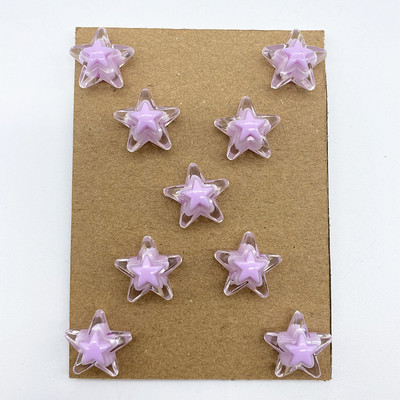 20gab 16mm caurspīdīga iekšējā krāsa akrila piecstaru zvaigžņu krelles, brīvas atstarpes krelles rotaslietas, lai izgatavotu DIY apģērbu piederumus