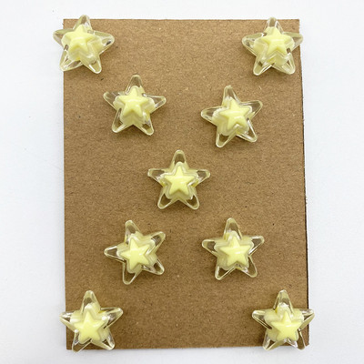 20gab 16mm caurspīdīga iekšējā krāsa akrila piecstaru zvaigžņu krelles, brīvas atstarpes krelles rotaslietas, lai izgatavotu DIY apģērbu piederumus