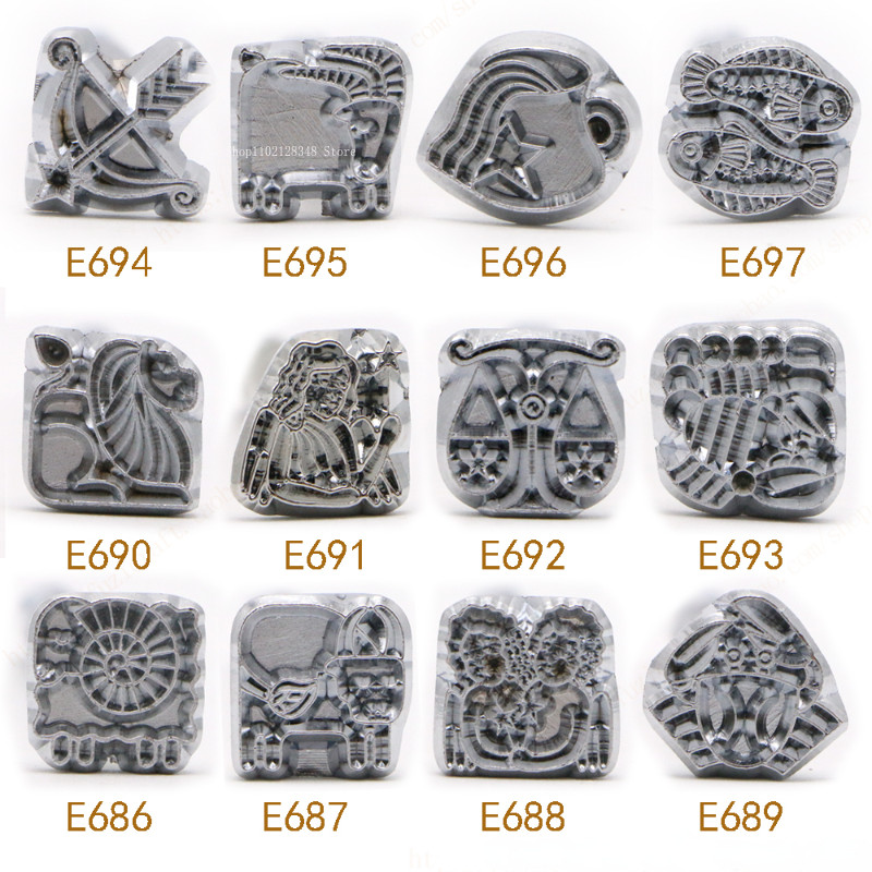 12constelation Ādas grebšanas drukas piederumi DIY grebšanai šūšanas amatniecības piederumi ar rokām darināti ādas izstrādājumi izgatavošanas rīki