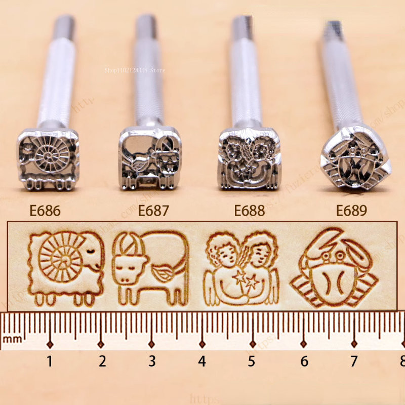 12constelation Ādas grebšanas drukas piederumi DIY grebšanai šūšanas amatniecības piederumi ar rokām darināti ādas izstrādājumi izgatavošanas rīki