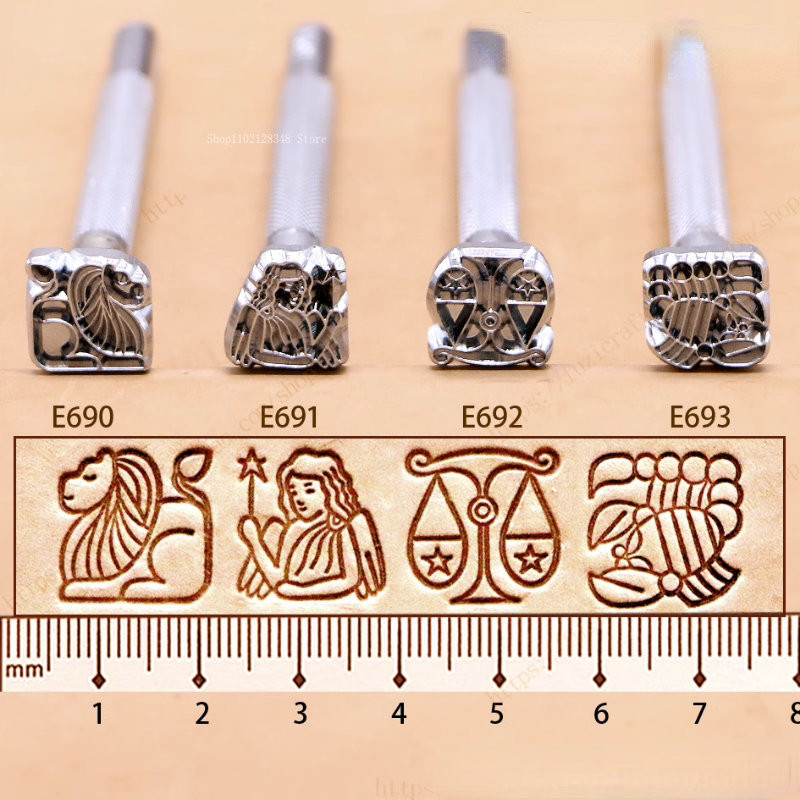 12constelation Ādas grebšanas drukas piederumi DIY grebšanai šūšanas amatniecības piederumi ar rokām darināti ādas izstrādājumi izgatavošanas rīki