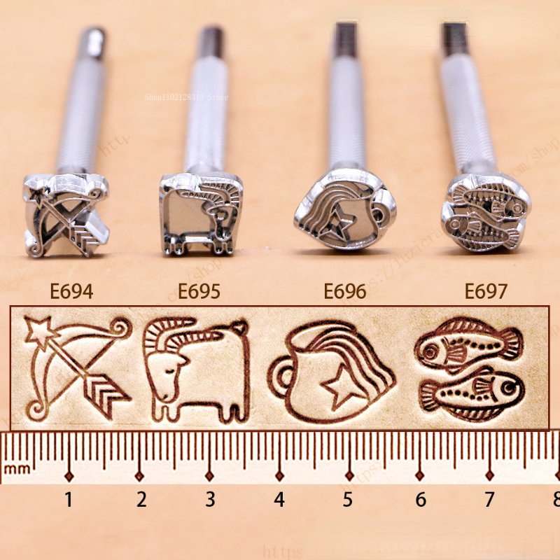 12constelation Ādas grebšanas drukas piederumi DIY grebšanai šūšanas amatniecības piederumi ar rokām darināti ādas izstrādājumi izgatavošanas rīki