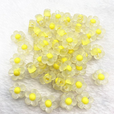 Noi 30 de bucăți 12 mm, culoare interioară mată, mărgele de flori acrilice, bijuterii de mărgele cu intervale libere pentru accesorii de îmbrăcăminte DIY
