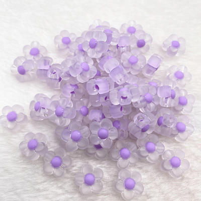 Noi 30 de bucăți 12 mm, culoare interioară mată, mărgele de flori acrilice, bijuterii de mărgele cu intervale libere pentru accesorii de îmbrăcăminte DIY