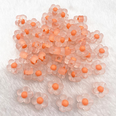 Noi 30 de bucăți 12 mm, culoare interioară mată, mărgele de flori acrilice, bijuterii de mărgele cu intervale libere pentru accesorii de îmbrăcăminte DIY