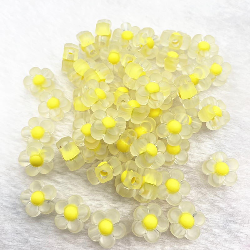 Uued 30 tk 12 mm matt sisevärvi akrüülist lillehelmed lahtised intervalliga helmed ehted isetegemise rõivatarvikute jaoks